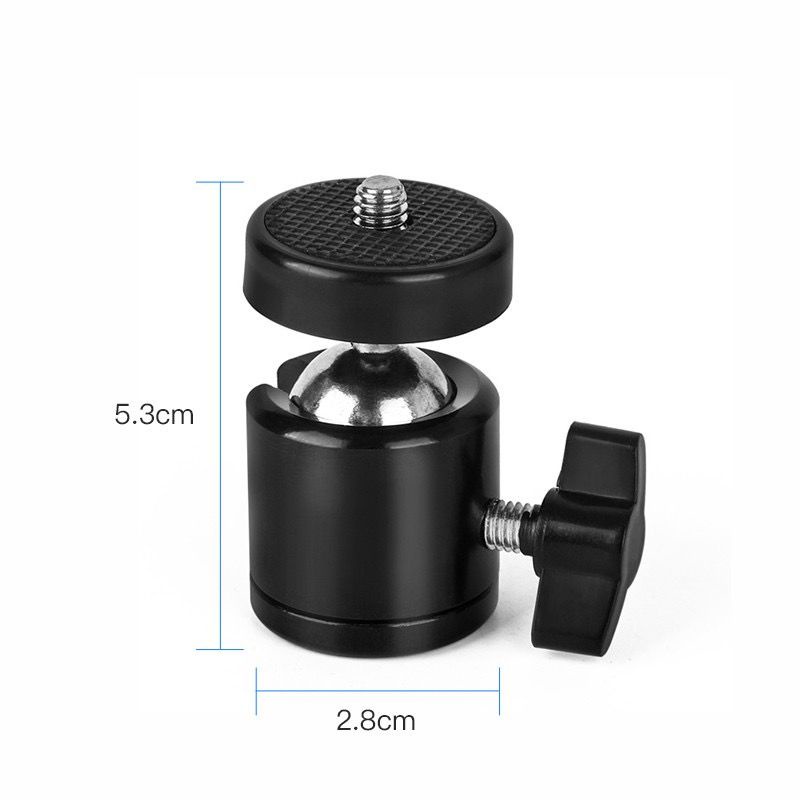 Mini Ballhead / Ball Head for Tripod Camera DSLR - Ring Light 360