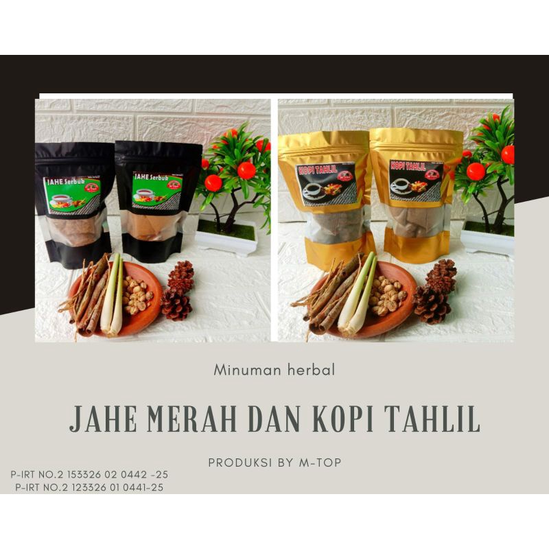 

Jahe merah instan , Kopi tahlil , minuman herbal alami