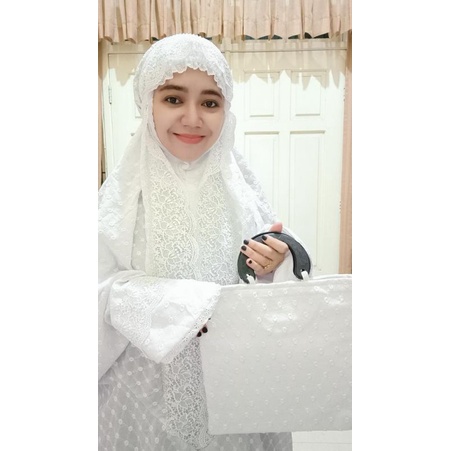 Mukena Katun Bentol Terusan Renda Buka