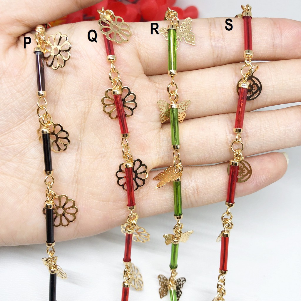 Gelang Kaki Wanita Dewasa Xuping Rantai Polos Ukir Gold Lapis Emas - BB311