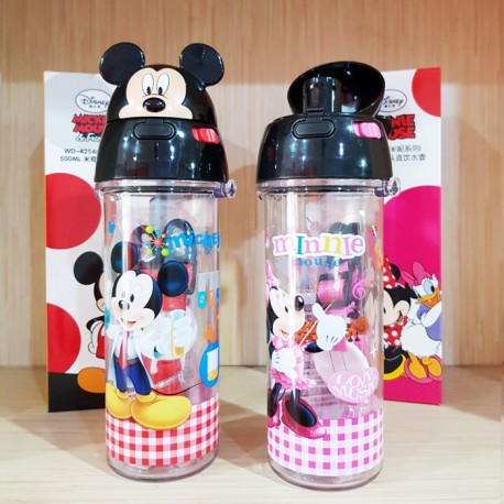 Botol Minum Karakter Mickey Minnie Drinking Bottle Water BPA Free Anti Bocor 4254 4255 500ml