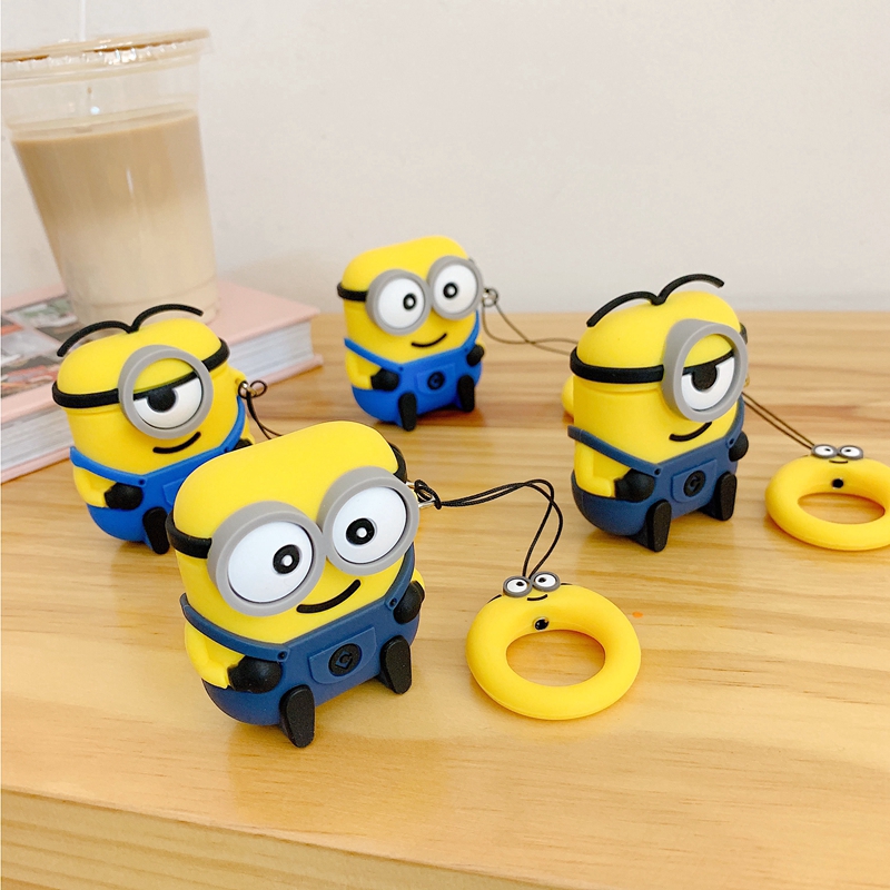 Cute Cartoon Little Yellow Man Airpods Case Wireless Bluetooth Silicone Earphone Case