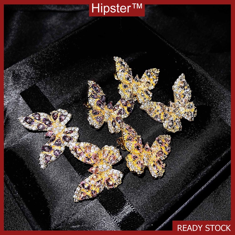 Personalized Fashionable Golden Butterfly-Shaped Earrings