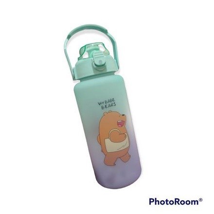 Botol Motivasi Beruang Anak 2 Liter Gradasi Pelangi We Bare Bears