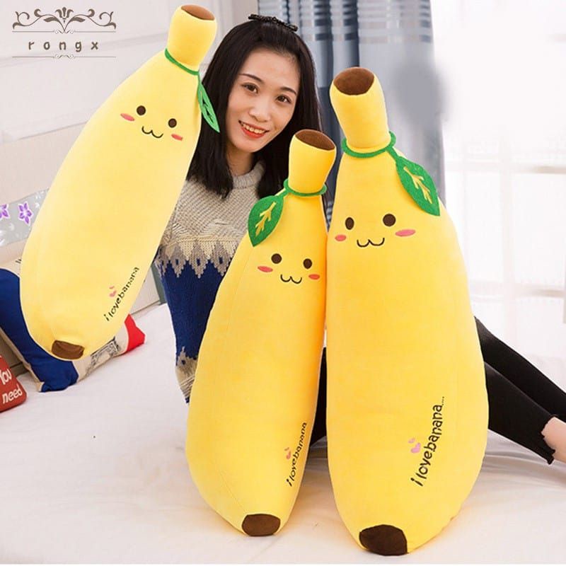 Bantal Dan Guling Tidur Karakter Buah Pisang, Bantal Boneka Mr. Banana Panjang Lucu Lembut Halus Dan Empuk