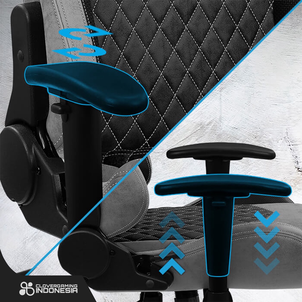 AeroCool Duke Gaming Chair Grey Blue Red Black