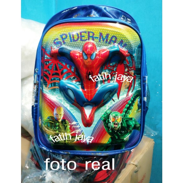 tas anak laki - tas anak Spiderman nyala - ransel anak sekolah - tas ransel anak cowok