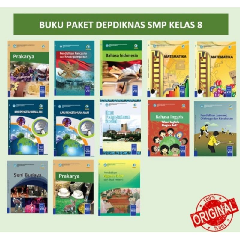 Harga satuan buku siswa dikbud k13 smp kelas 8 smtr 1 dan 2 edisi revisi 2017 cetakan 2020