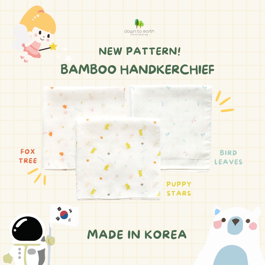 DOWN TO EARTH HANDKERCHIEF Sapu Tangan Bayi Bamboo