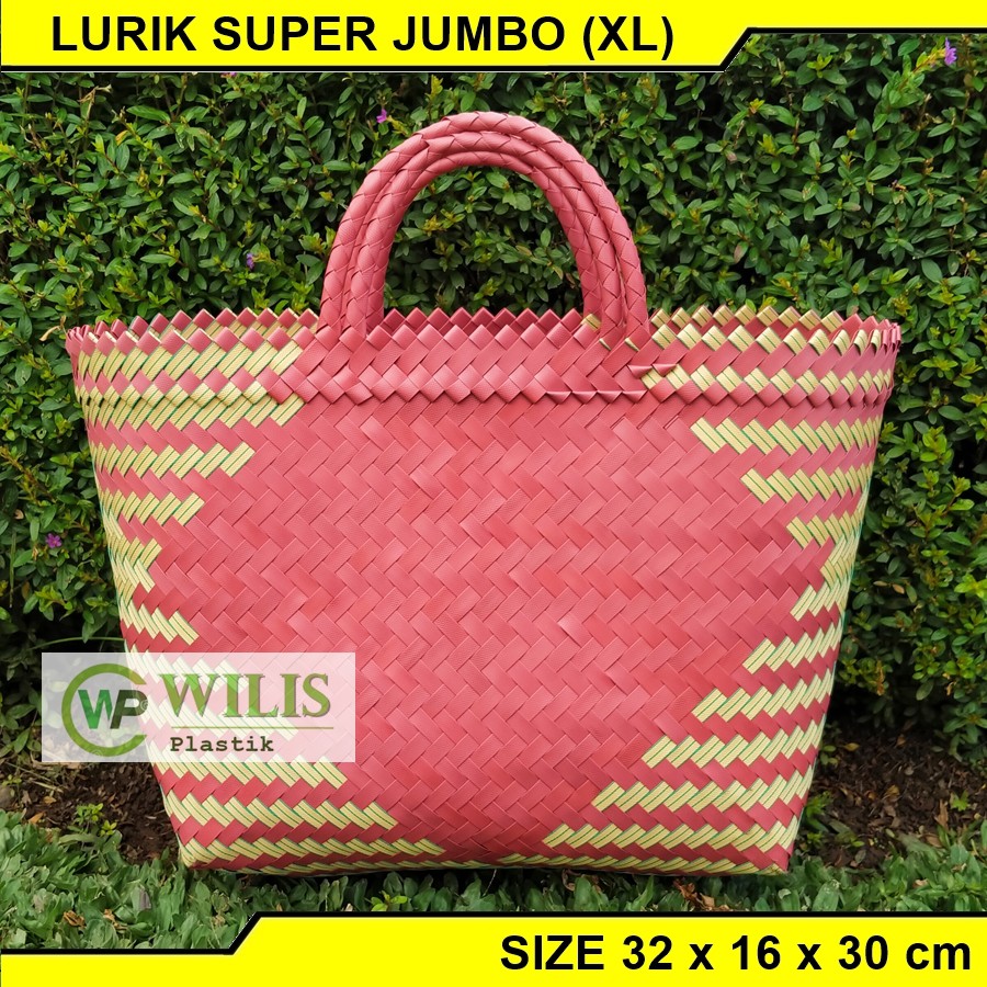 Tas Anyam Plastik Lurik Super Jumbo Untuk Parcel Hampers / Tas Anyaman Plastik Belanja Pasar