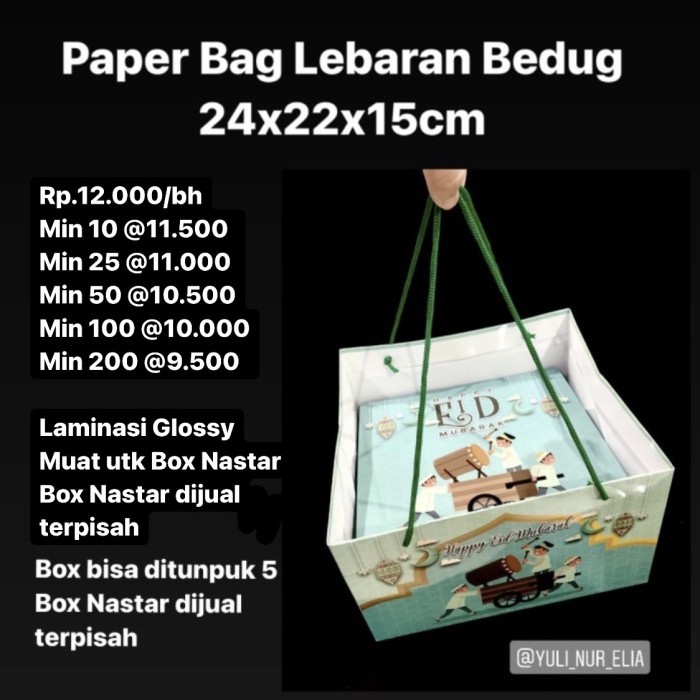 

NEW Paper Bag Lebaran Bedug 24x22x15cm muat Box Nastar