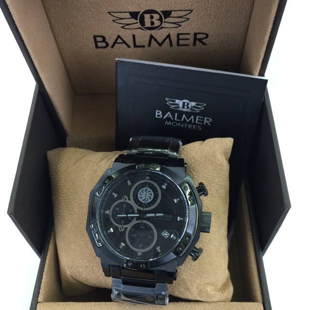 BALMER sapphire tali rantai full hitam pria B 7998 MR