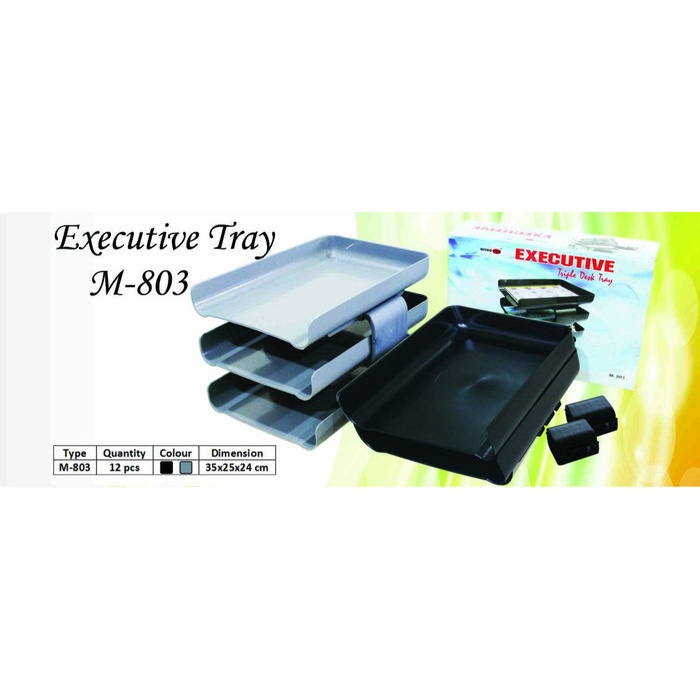 

File-Box- Triple Desk Tray / Letter Tray / Excecutive Tray/ Rak Microtop M-803 -Box-File.