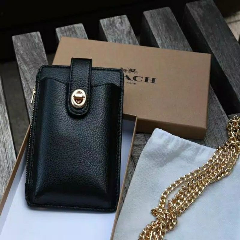 Coach Turnlock Signature Chain Phone Crossbody Bag