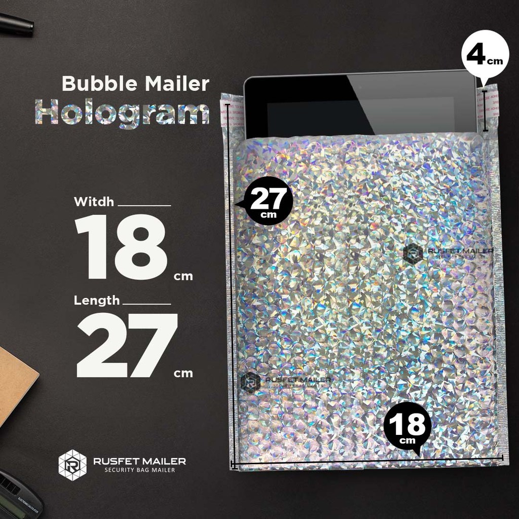 

Bubble Mailer Rusfet Amplop Bubble Wrap Dengan Perekat 18x23 Hologram/Packing Cantik/Packing Estetik/Packing Praktis