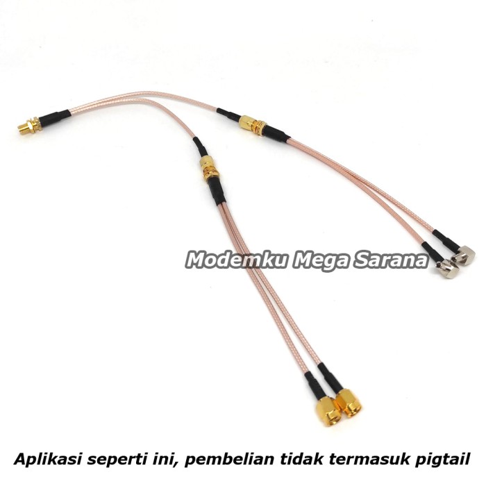 Splitter Cabang Pigtail RP-SMA Male To RP-SMA Male 2x utk 2 Modem