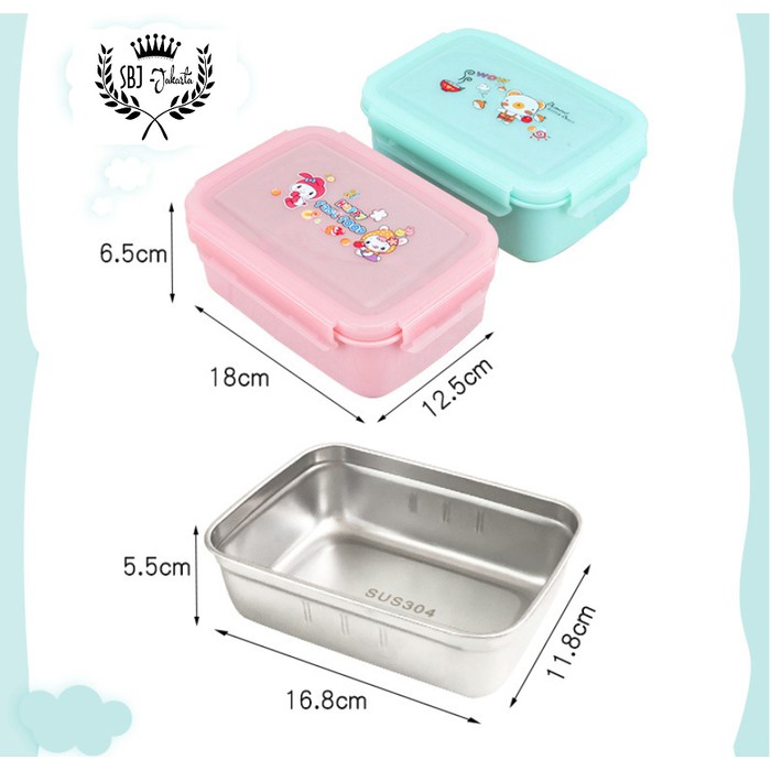 Kotak makan anak Sanrio 304 stainless BPA Free / Lunch Box Double Layer 304 STAINLESS anti bocor