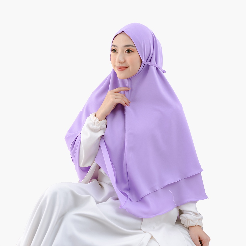 Maula Hijab - Bergo Maryam Syari Khimar 2 Layer Kerudung Instan Tanpa Pet Diamond Yasmin