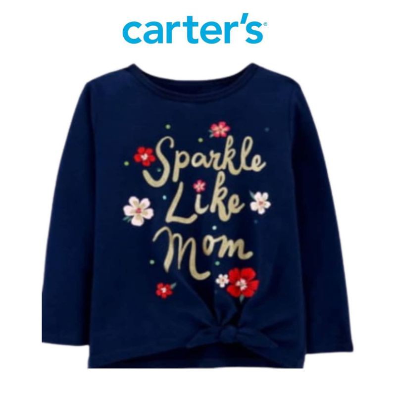 Kaos anak cewek carters bayi 1 2 tahun-Navy sparkle
