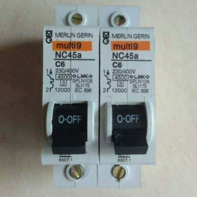 MCB NC45a/NC45N 1 Pas 6A LMK SNI merlin Gerin