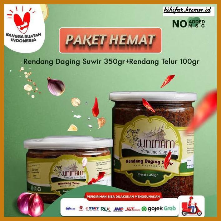 

GNIREKDOOF- RENDANG DAGING SUWIR 350 GRAM + RENDANG TELUR 100 GRAM -ORIGINAL.