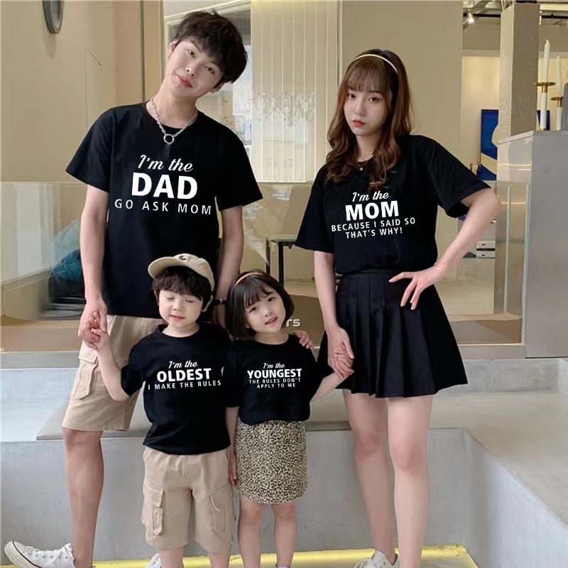 MYSTIQUE.ID-BAJU KAOS FAMILY I'M THE DAD GO ASK MOM  T-SHIRT LUCU DAN AESTHETIC