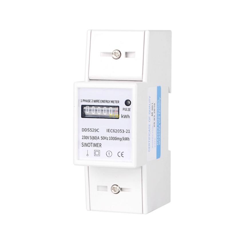 Btsg DIN-Rail Meter Elektrik 1-Phase 2 Kabel 2P KWh Meter 230V 5 (80) A