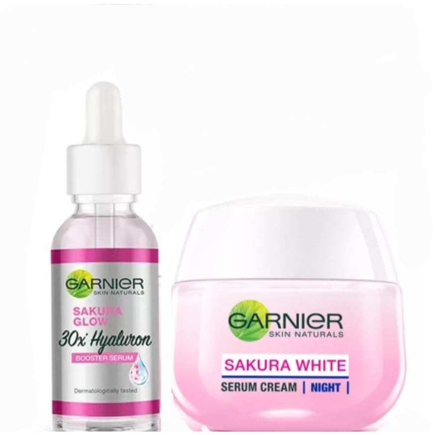 garnier cream serum sakura glow paket serum garnier serum &amp; cream (serum 30ml &amp; cream 50ml)