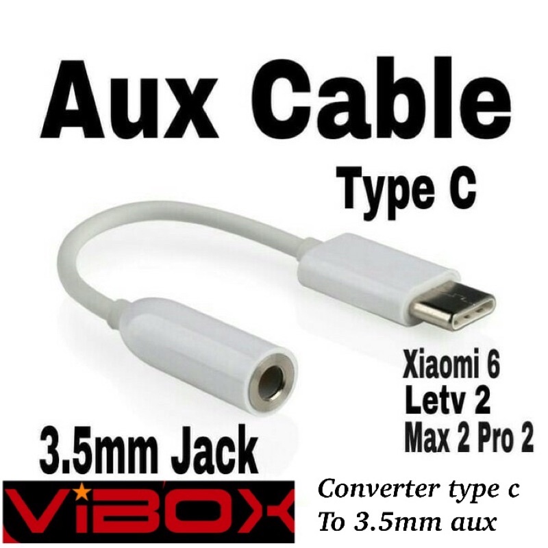 GROSIR KABEL AUX TYPE C VIBOX JACK OUTPUT 3.5MM CONVERTER FOR XIAOMI ASUS OPPO HUAWEI