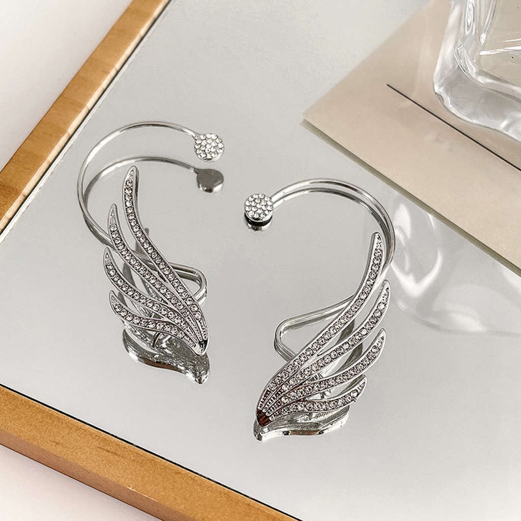 Hu Hu Hu Hu Hu Alat Bantu Pasang Kacamata♡ 1 Pc Anting Tusuk Model Sayap Malaikat Bahan Alloyberlian Imitasi Mewah Romantis Untuk Wanitapesta