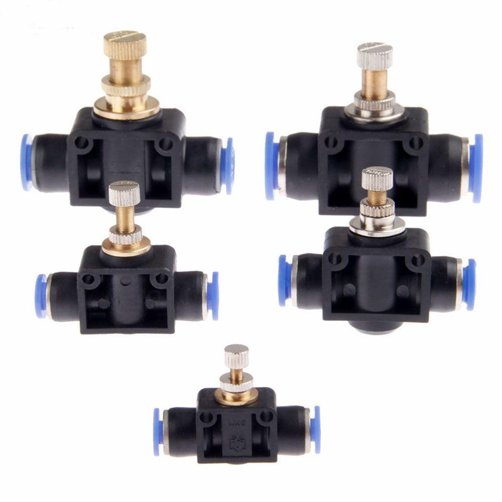 【 ELEGANT 】 Throttle Valve Push In Selang Air Adjust Valve Konektor Fitting Aliran Udara Pneumatic Valve