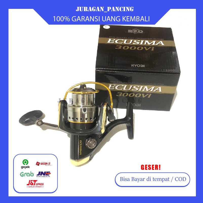 REEL RYOBI ECUSIMA 3000VI | KUAT 6KG |  POWER HANDLE | SPOOL ALUMUNIUM | COCOK KOLAM GALATAMA | 4BB
