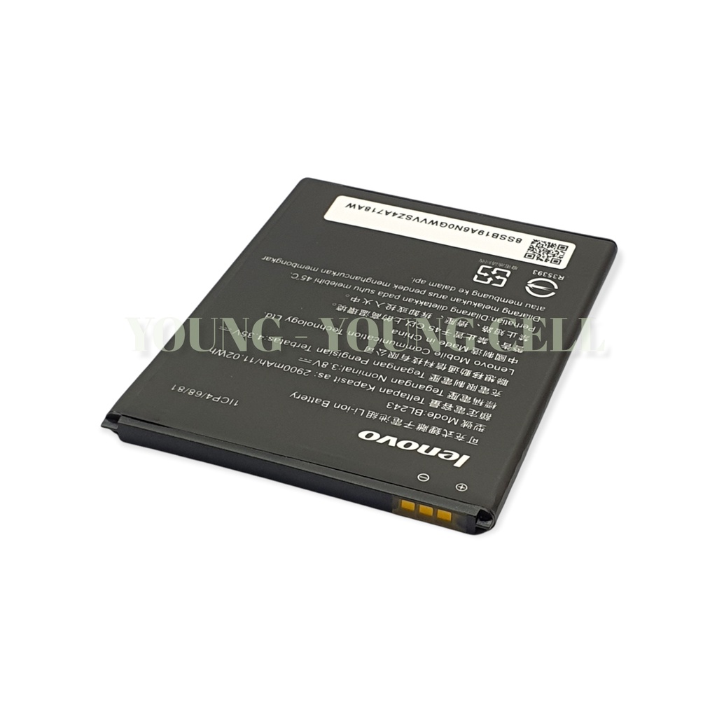 BATERAI LENOVO A7000 / BL243 ORIGINAL OEM / BATRE / BATERE / BATRAI / BATREI / BATU