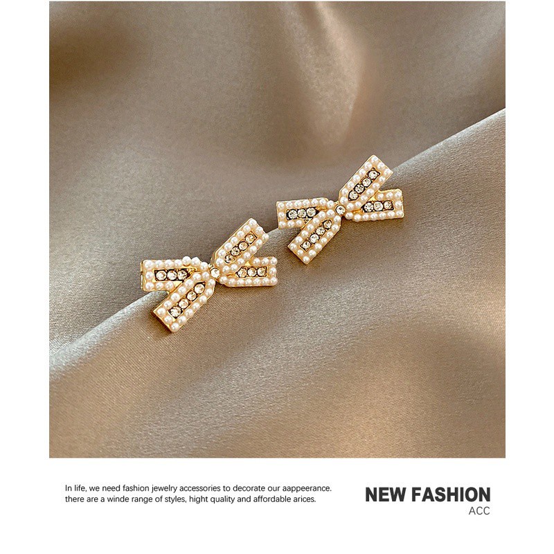 Anting Tusuk Sterling Silver 925 Desain Pita Hias Zircon Gaya Korea Untuk Wanita