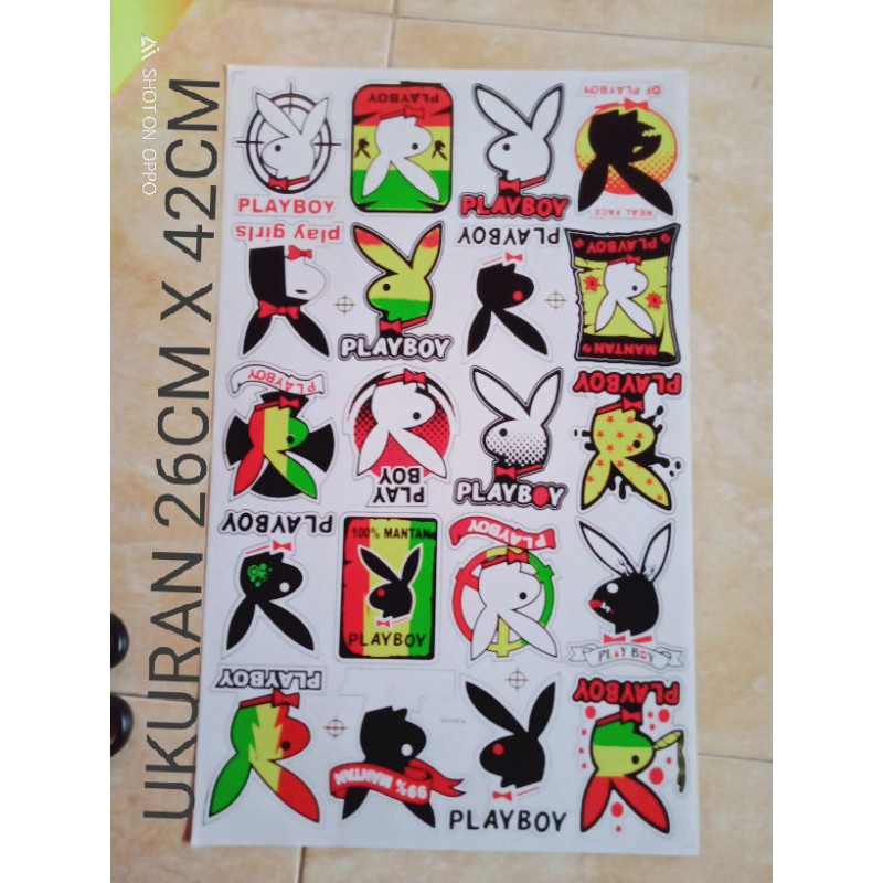 

1 lembar stiker play boy isi 20 ukuran 26x42cm