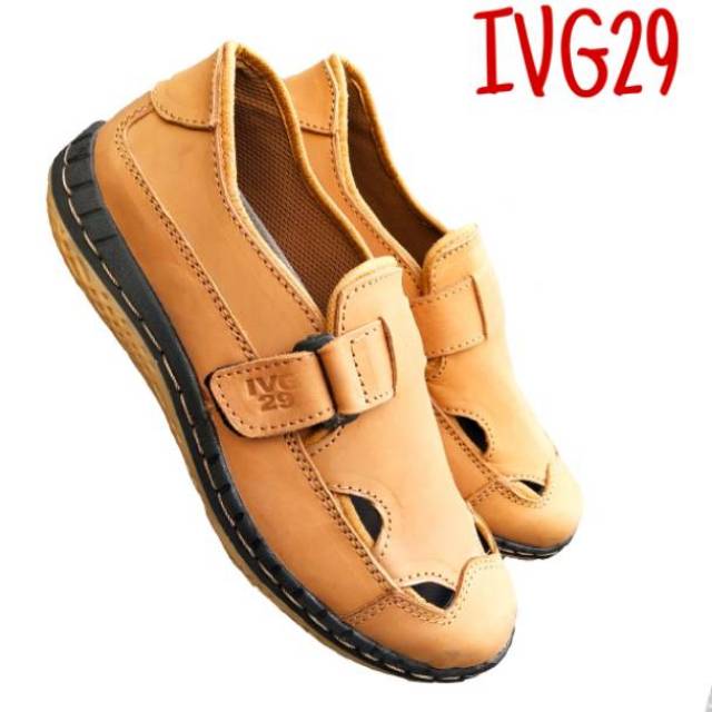 Sepatu Kulit Casual Pria Pantofel Kulit Sapi IVG29 Handmade