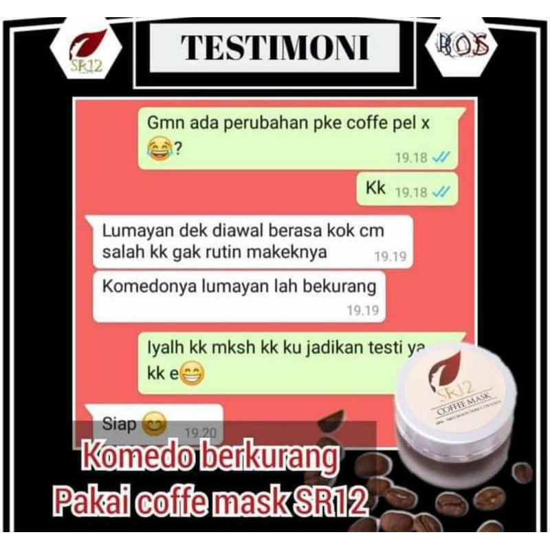 SR12 COFFEE MASK PEELING NATURAL / MASKER PEELING KOPI HERBAL