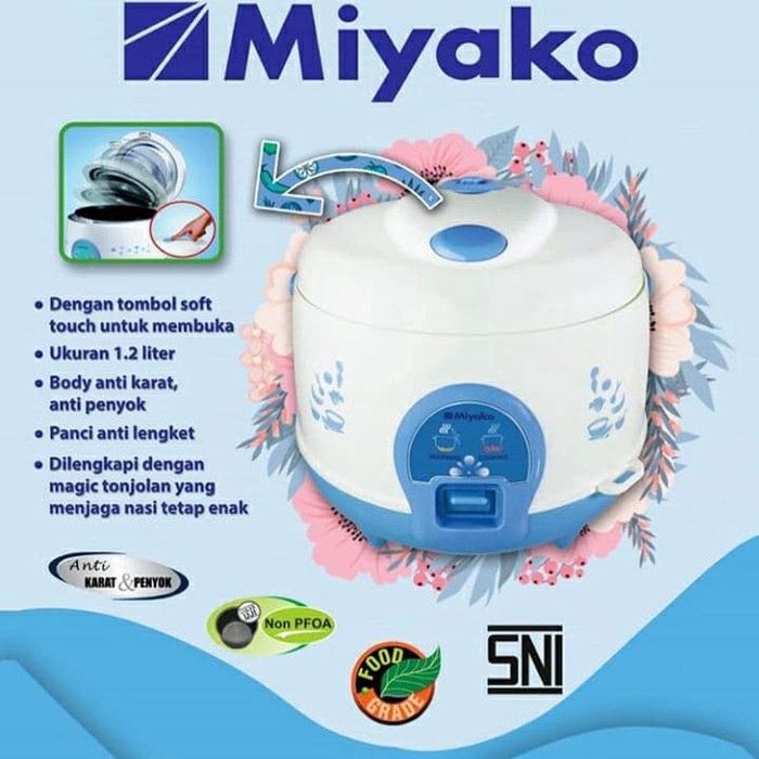 MIYAKO magic com 3in1 1,2L MCM 512C / 512 C / MCM512C + tongolan MIYAKO 512 C Rice Cooker Penanak Nasi 1,2 Liter