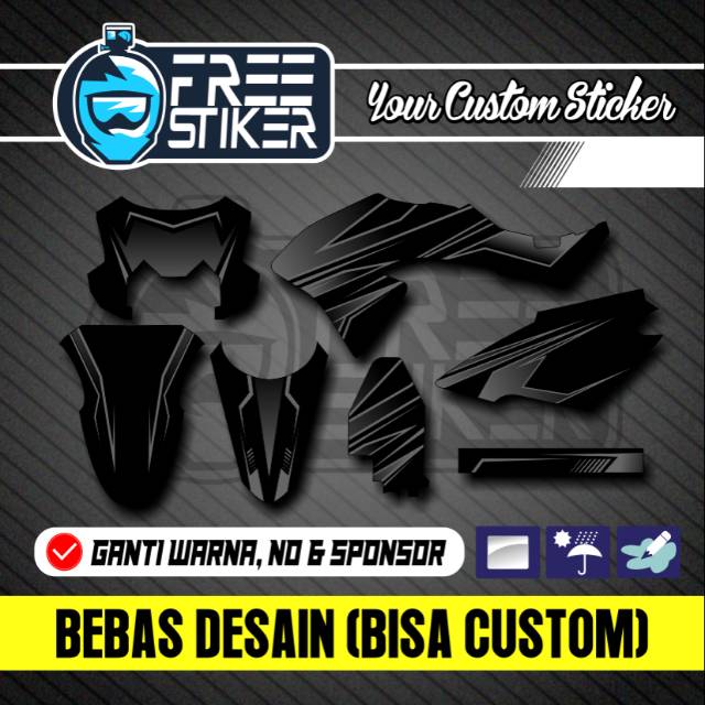 DECAL STICKER KLX 150 BF DARK GREY ABU