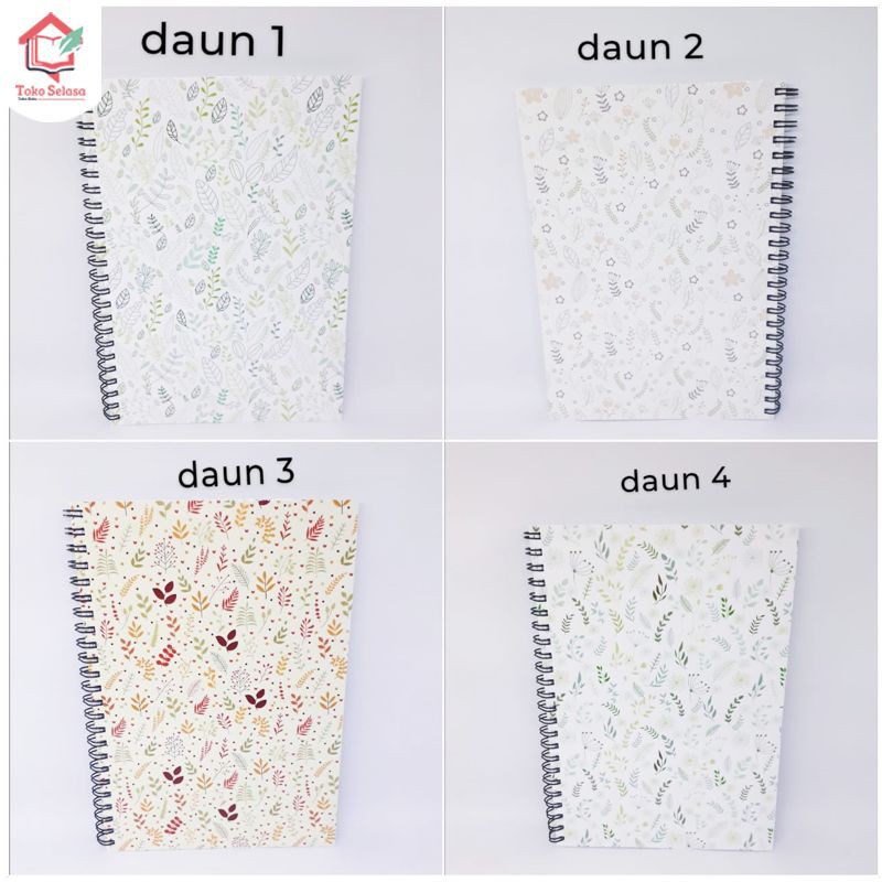 

NOTEBOOK A5 MOTIF DAUN HIJAU / BUKU CATATAN A5 / MEMO GARIS SPIRRAL