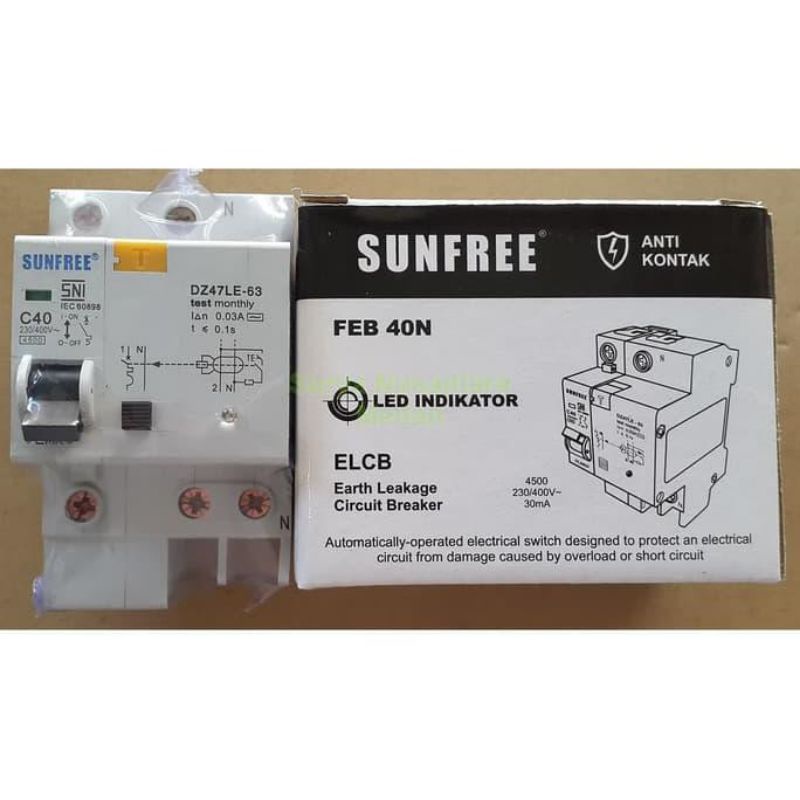 Anti Kontak/ELCB Sunfree 40Amper