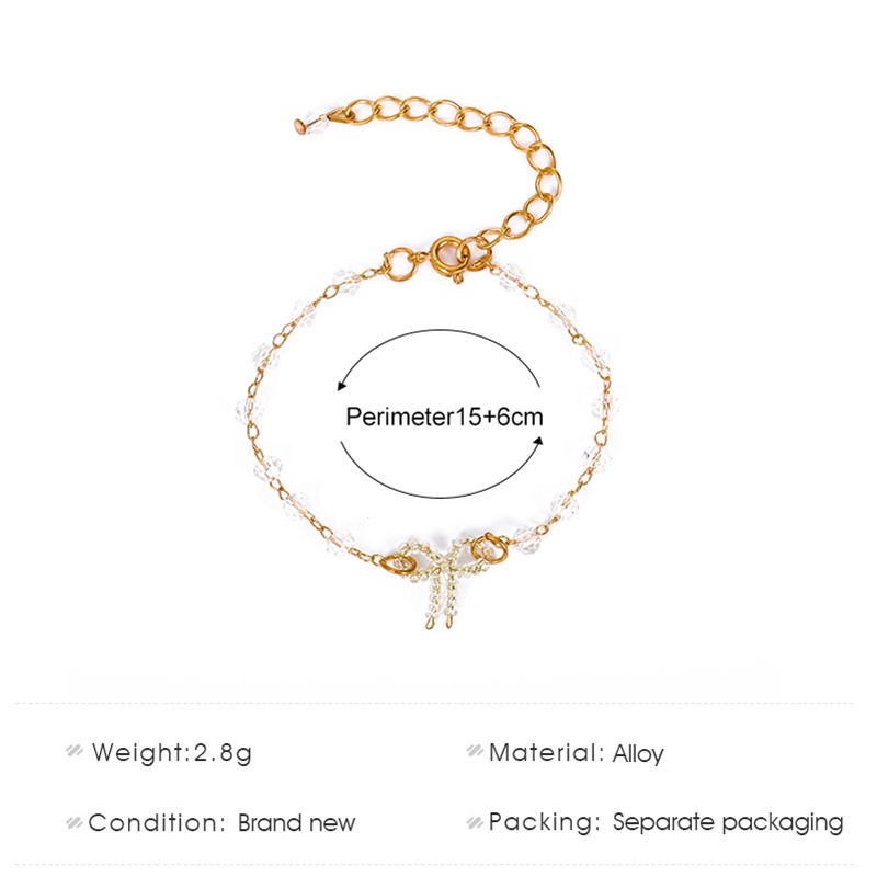 Gelang Wanita Ikatan Simpul Jepang dan Korea Selatan Gelang Manik-manik Kristal Lucu-3