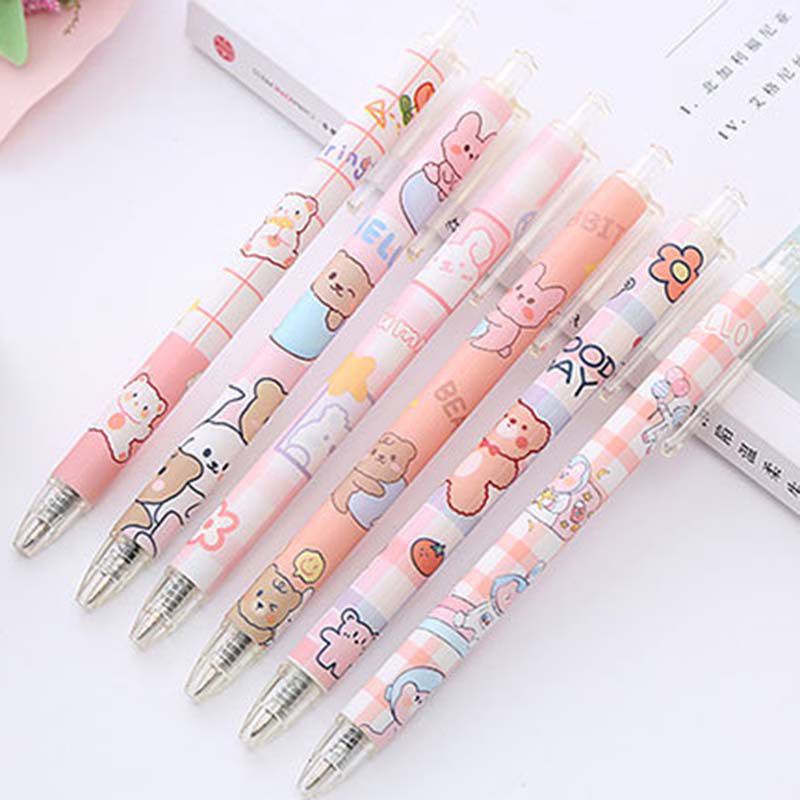 

1PC Pinky Bears Gel Pen/Pulpen Gel Aesthetic Korean Style