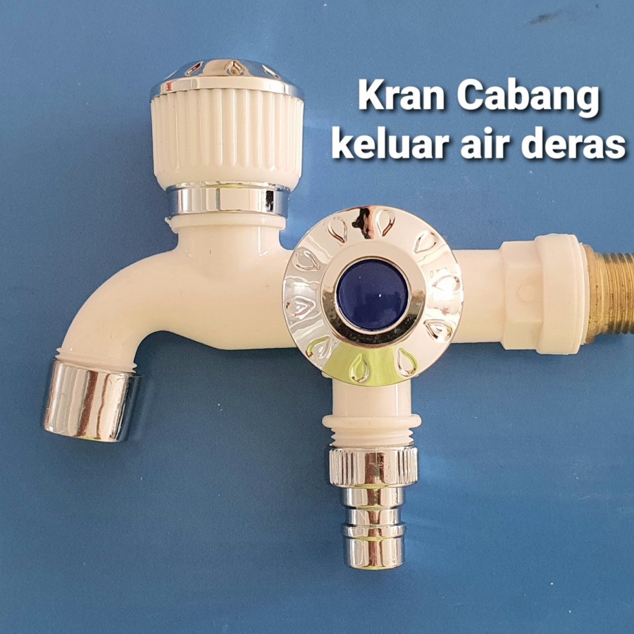 Kran Cabang Shower ABS Kamar Mandi-Kran Air Double Plastik Toilet WC Shower ABS
