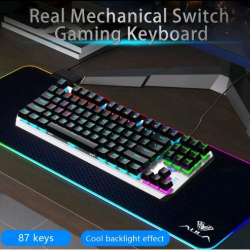 Keyboard Gaming Mechanical AULA F-2067 TKL - K-RGD Blue Switch-New RGB (aula original/ suport otg