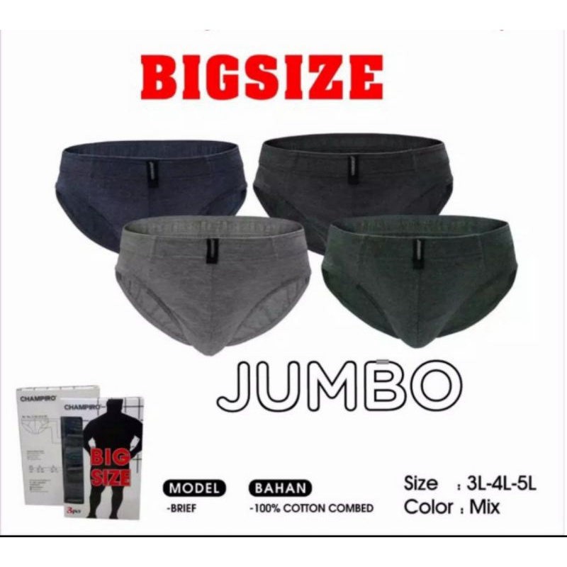 CD PRIA CHAMPIRO JUMBO / CELANA DALAM PRIA DEWASA BIG SIZE ISI 3PCS PERKOTAK