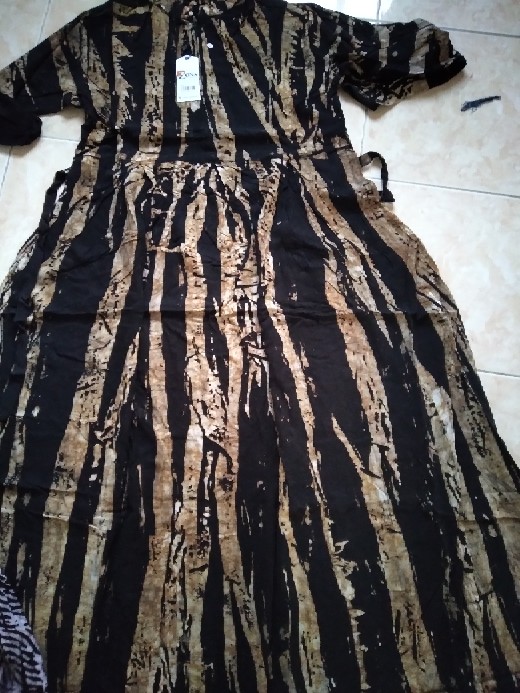 ( S M L Xl Xxl ) Gamis Twill Ori Rayon Super Gamis Syari Gamis Busui Batik Abstrak 100% Handmade