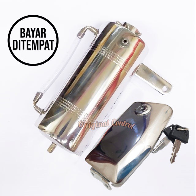 Botol oli samping RX KING stainless + Tutup tangki rx king crome