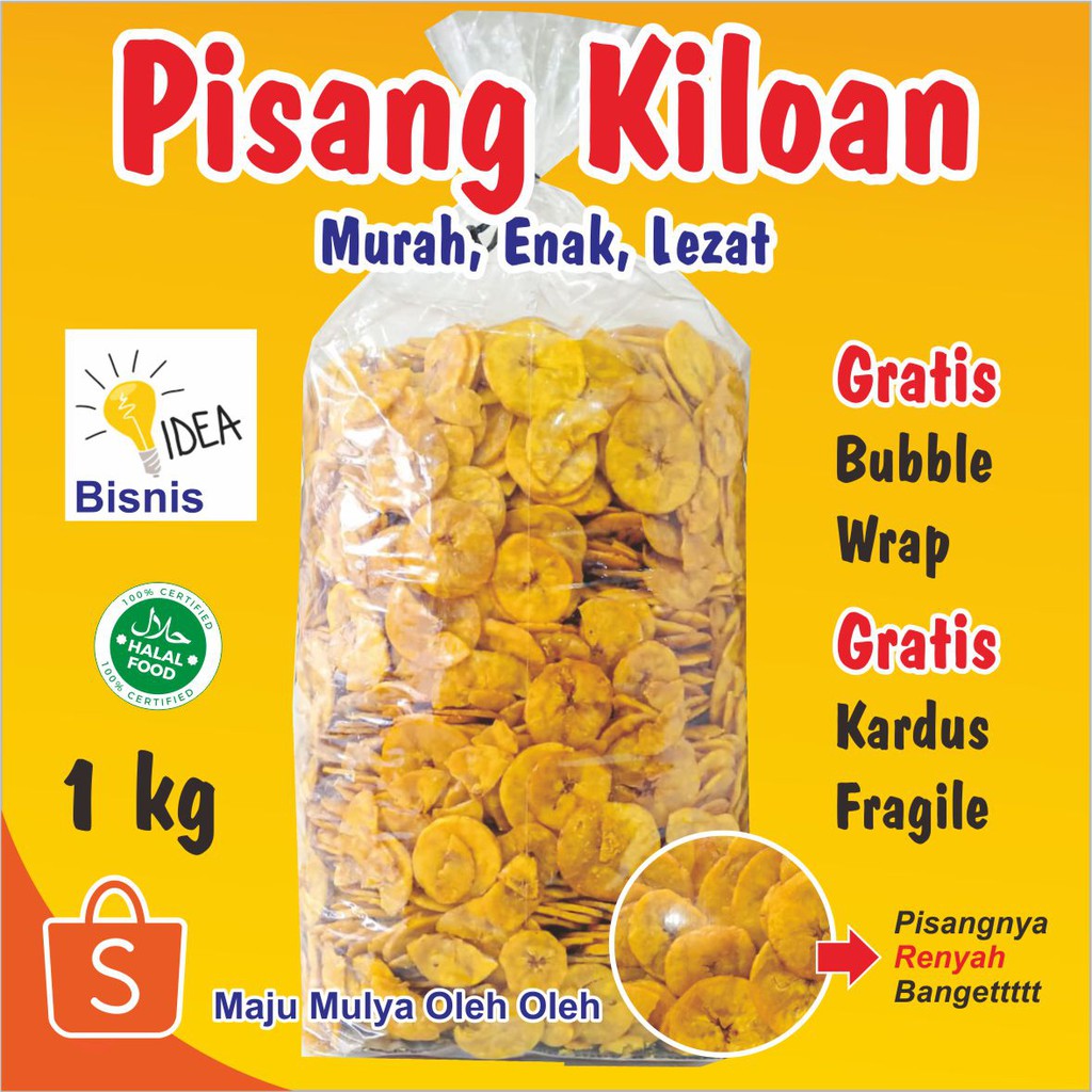 Jual Keripik Pisang Madu Manis 1 Kg Murah Keripik Pisang Lampung