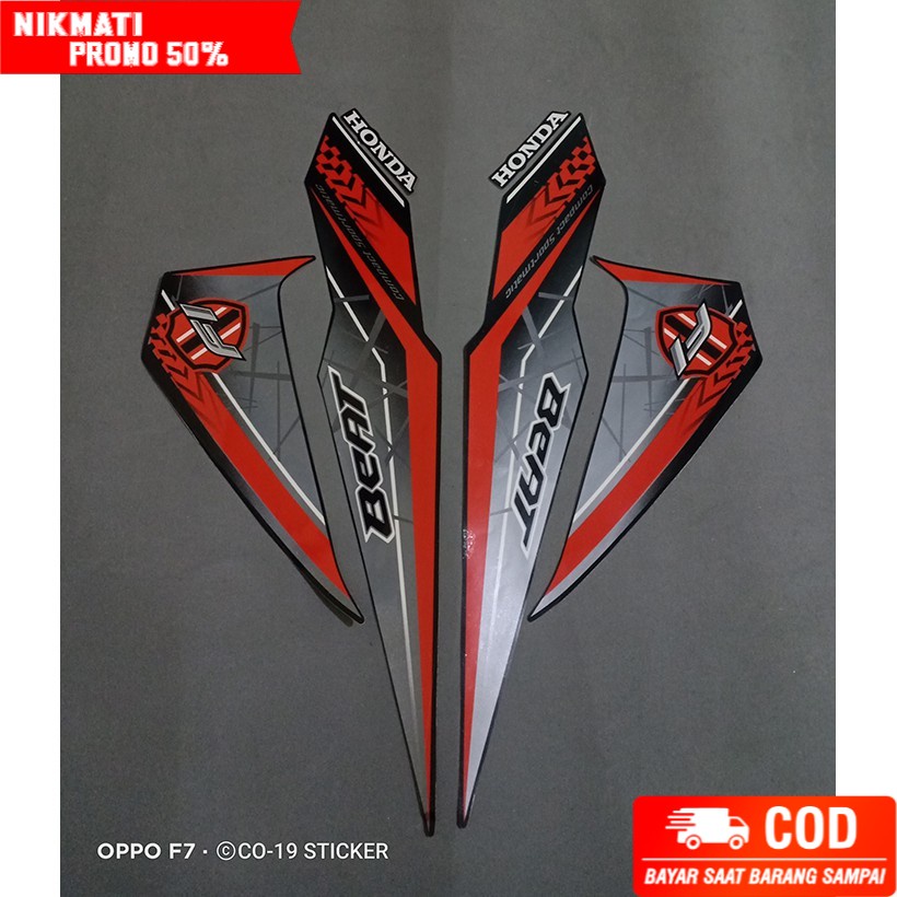 STIKER STRIPING BODY MOTOR HONDA BEAT ESP 2016 BODY FULL HITAM